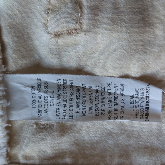 L.L. Bean Double L Classic Fit Straight Leg Denim Jeans 34 x 29 Cream Pockets - Picture 7 of 16